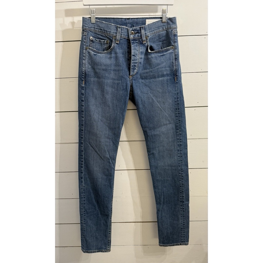 Rag & Bone Jeans 29 x 31 Blue Fit 2 Slim Cotton Straight USA Made Button Fly